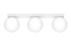 Deckenleuchte Weiß 50 cm lang Glas Metall 3-flammig G9