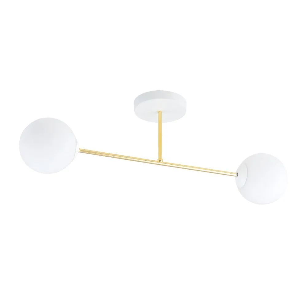 Deckenleuchte Weiß Gold 2-flammig 55 cm E14 ANNETTA