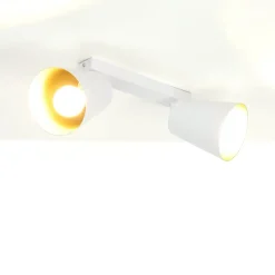 Deckenleuchte Weiß Gold flexibel 2-flammig E27
