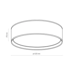 Deckenleuchte Weiß Gold rund Ø 60 cm wohnlich Stoff