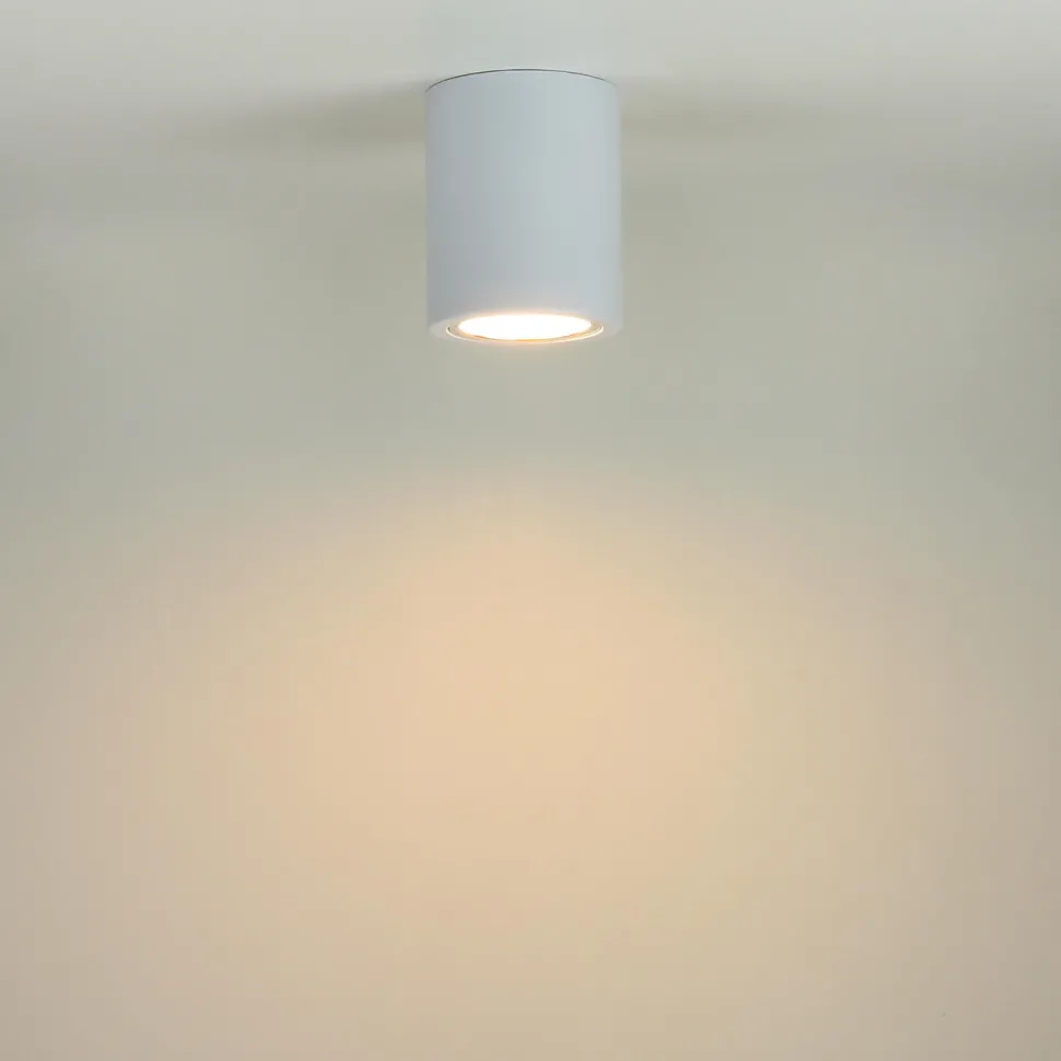 Deckenleuchte Weiß klein Ø 9 cm flach Spot Metall innen