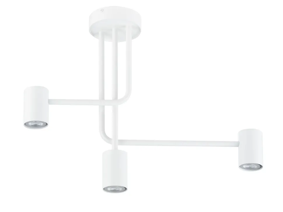 Deckenleuchte Weiß Metall GU10 3-flammig akzentuiert