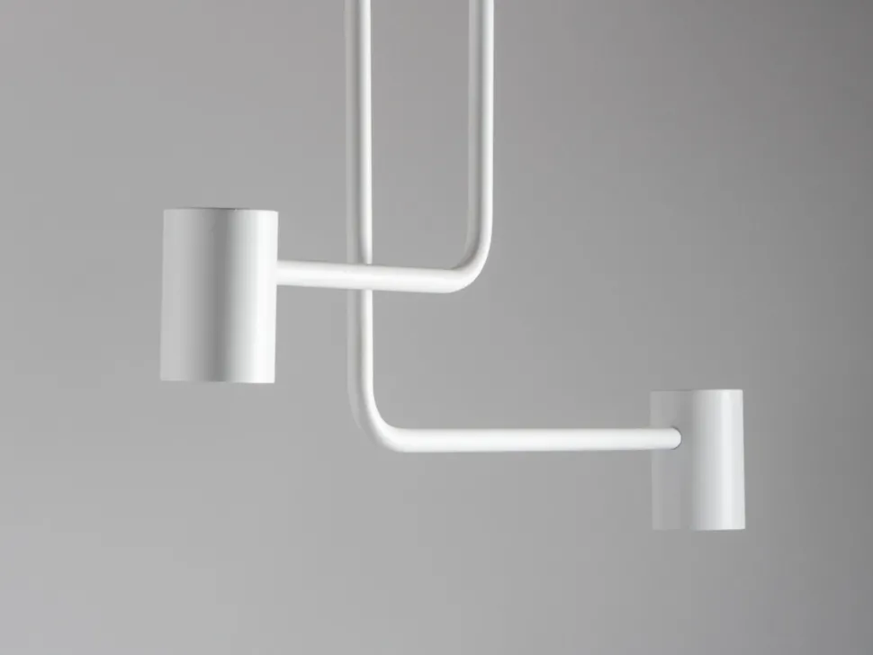 Deckenleuchte Weiß Metall GU10 3-flammig akzentuiert