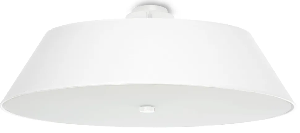 Deckenleuchte Weiß Stoff Glas rund Ø 70 cm blendarm