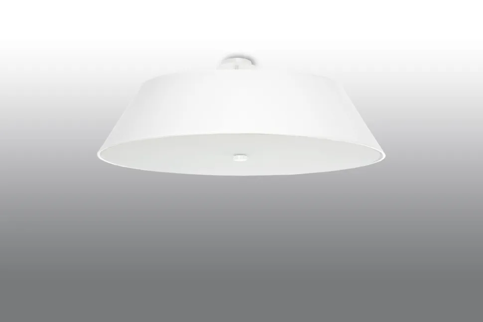 Deckenleuchte Weiß Stoff Glas rund Ø 70 cm blendarm