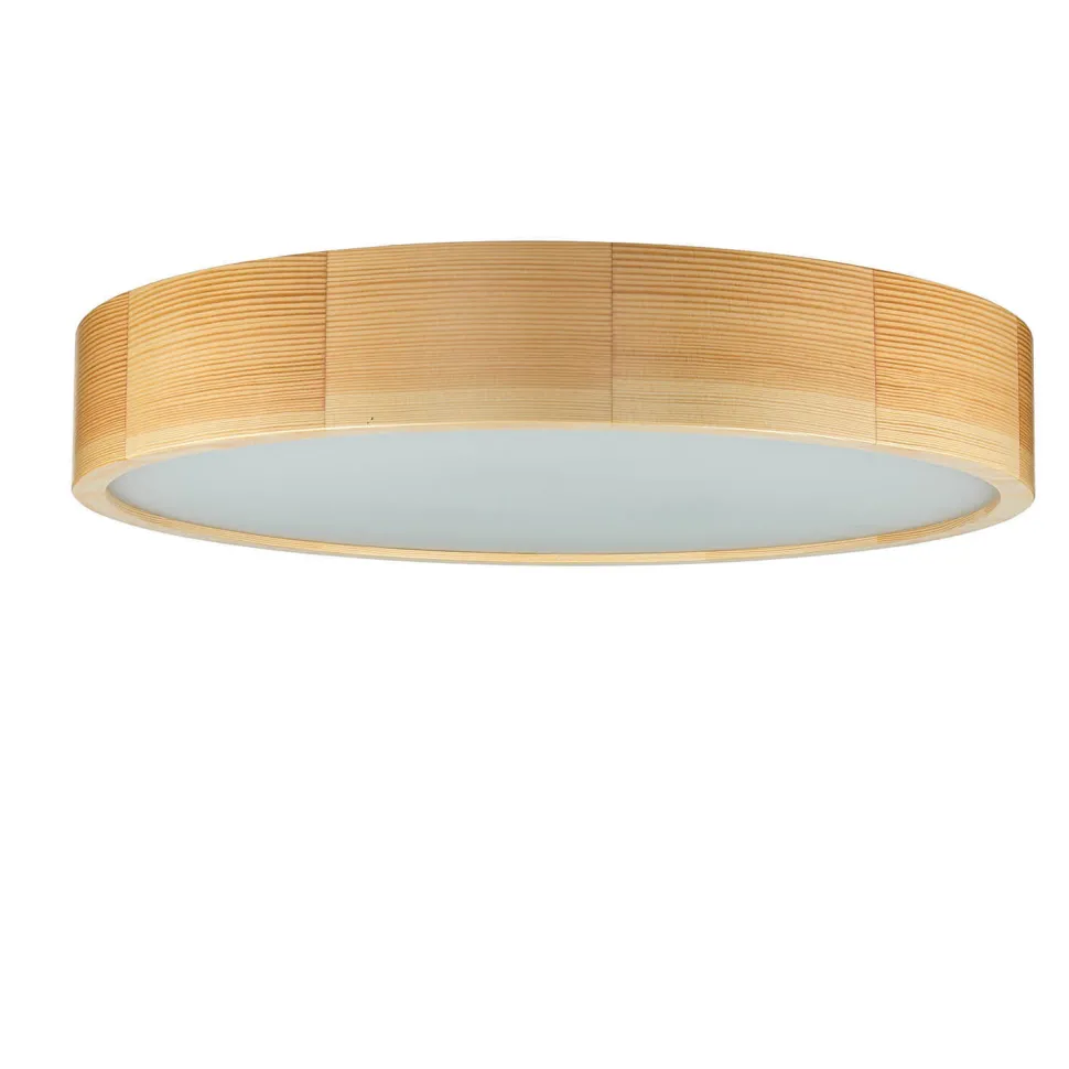 Deckenleuchte Wohnzimmer Rund Braun Holz 3-flmg