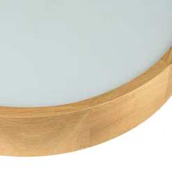 Deckenleuchte Wohnzimmer Rund Braun Holz 3-flmg