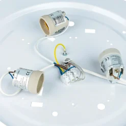 Deckenleuchte Wohnzimmer Rund Braun Holz 3-flmg