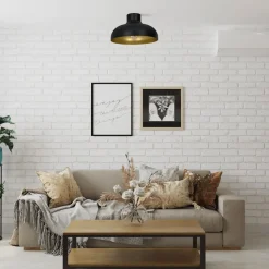 Deckenleuchte Wohnzimmer rund 40 cm Metall Schirm