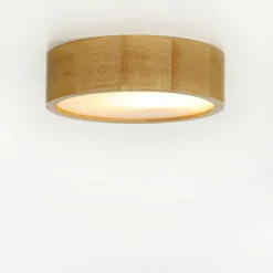 Deckenleuchte Wohnzimmer Eiche rund Holz Lampe