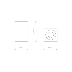 Deckenspot Aluminium Glas IP54 GU10 akzentuiert