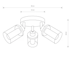 Deckenspot Badezimmer IP44 3-flammig G9 Chrom Klar Glas