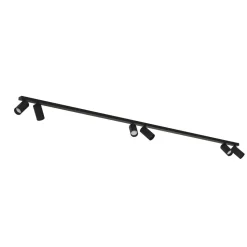 Deckenspot 6-flammig GU10 2 m lang XXL Schwarz Modern