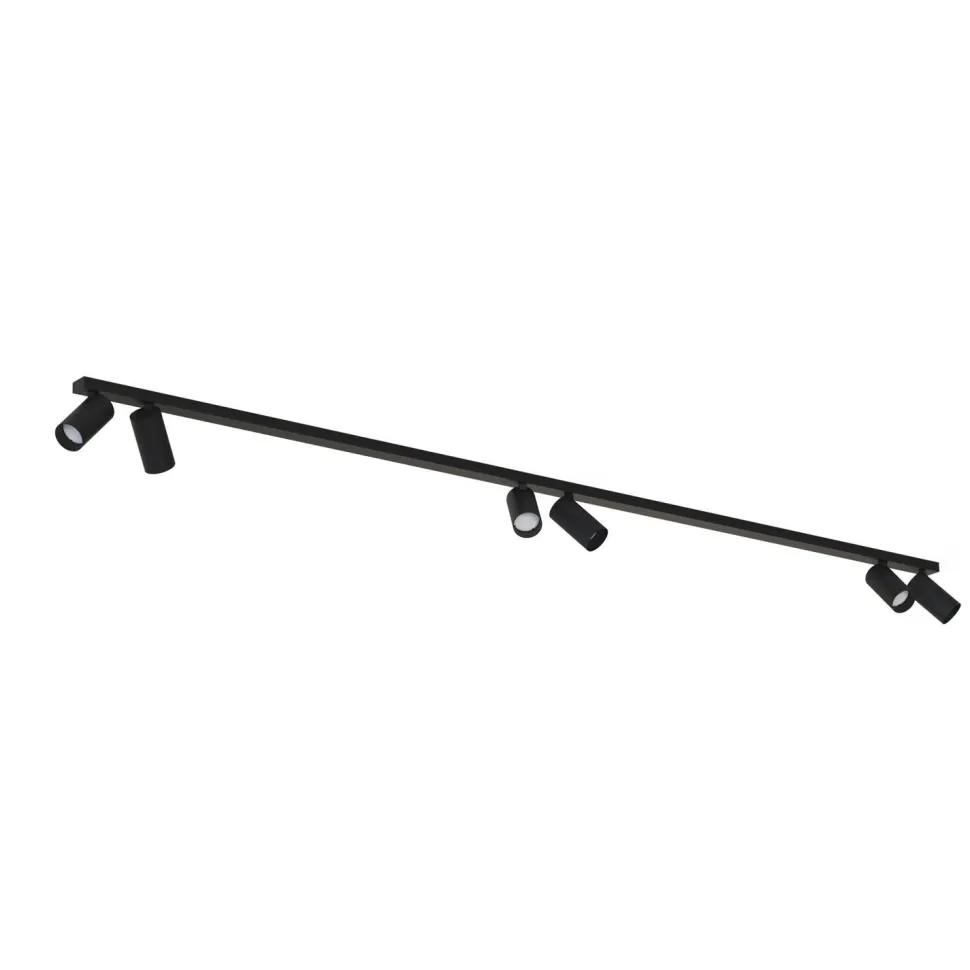 Deckenspot 6-flammig GU10 2 m lang XXL Schwarz Modern