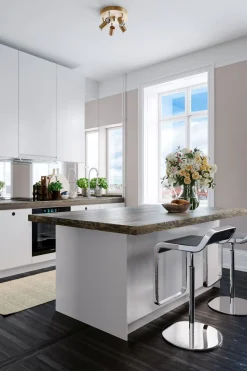 Deckenspot 3-flammig GU10 Metall B: 20 cm in Gold klein