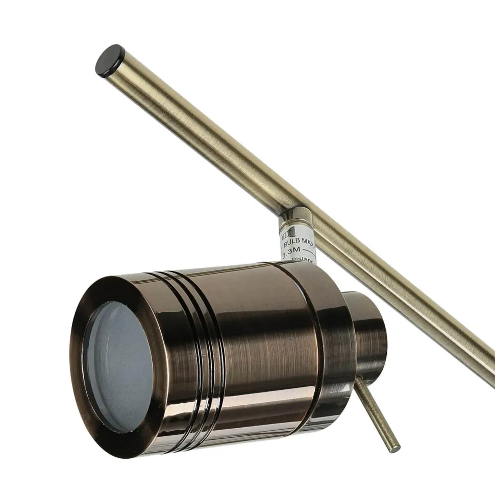 Deckenspot 6-flammig IP44 GU10 in Messing Antik Metall Bad