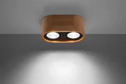 Deckenspot 2-flammig klein Modern Holz wohnlich DIWO