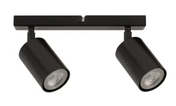 Deckenspot 2-flammig Schwarz schwenkbar L:25 cm GU10