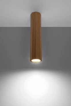 Deckenspot Holz H: 30 cm schmal GU10 blendarm Modern
