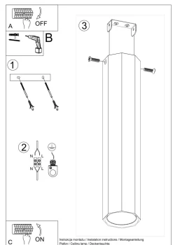 Deckenspot Holz H: 30 cm schmal GU10 blendarm Modern