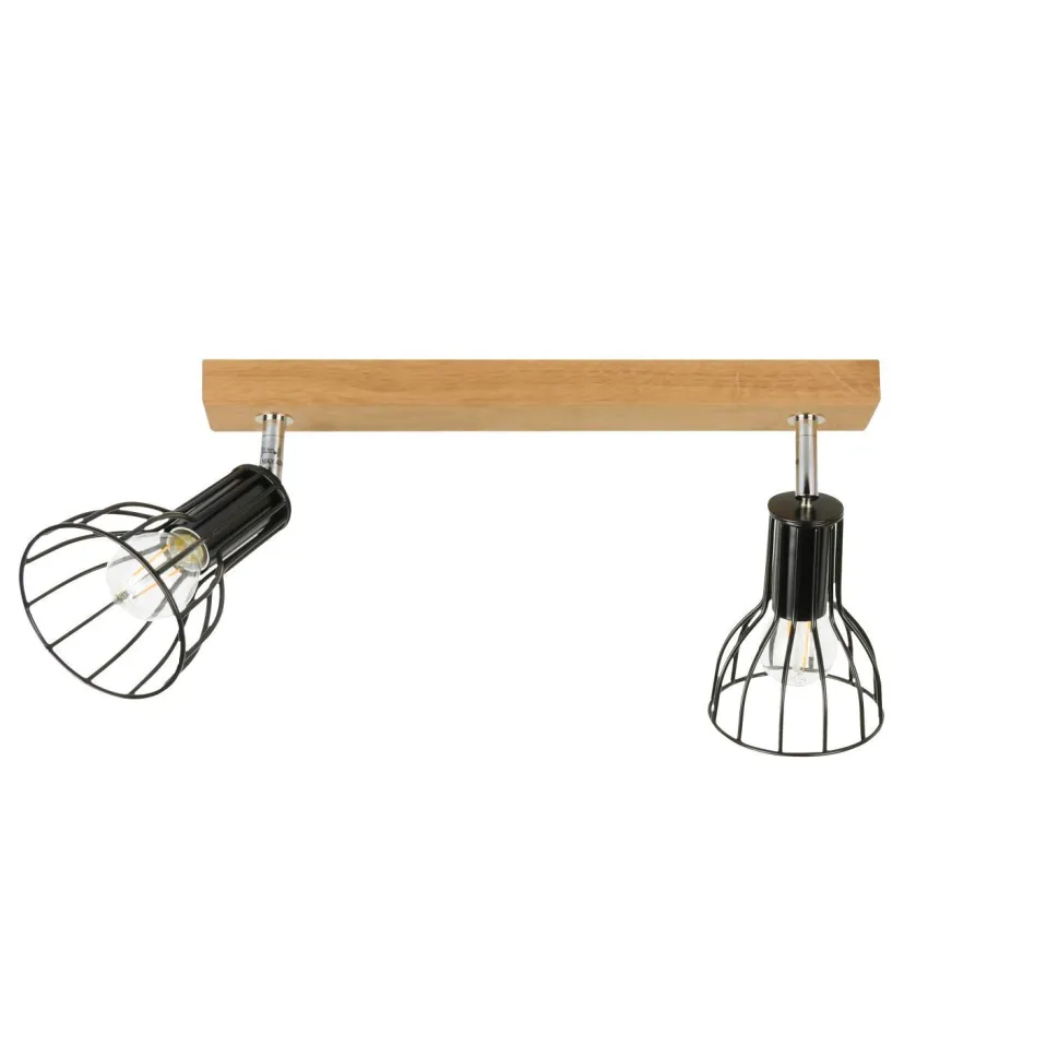 Deckenspot Holz Metall flexibles Licht E14 Retro