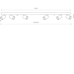 Deckenspot in Grafit 6-flmg