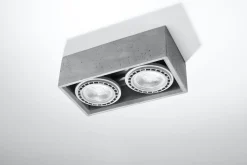 Deckenspot innen Beton 27 cm lang eckig 2-flammig GU10