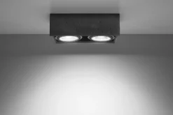 Deckenspot innen Beton 27 cm lang eckig 2-flammig GU10