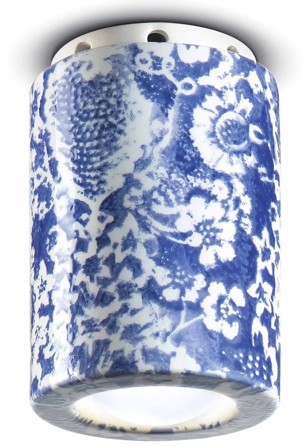 Deckenspot Keramik Ø 8,5 cm Aufputz Blau Muster E14