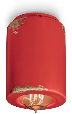 Deckenspot Keramik Ø 8,5 cm rund Aufputz E14 Retro