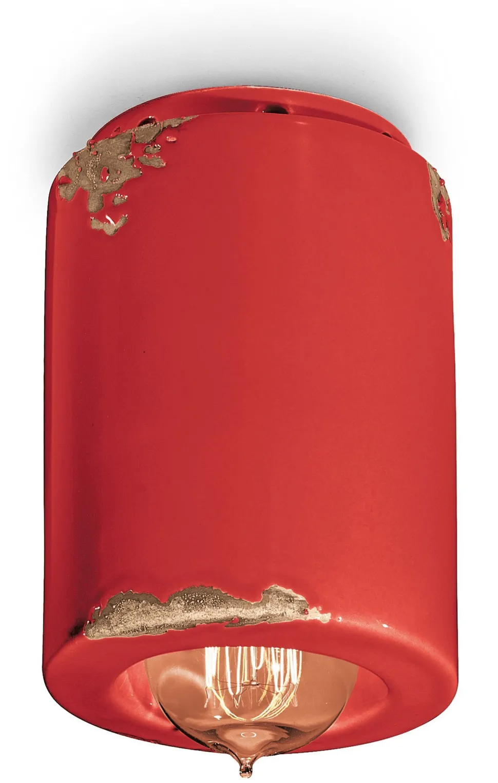 Deckenspot Keramik Ø 8,5 cm rund Aufputz E14 Retro