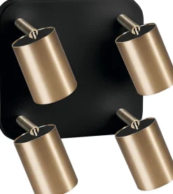 Deckenspot Messing 4-flmg Wohnzimmer Lampe EYE