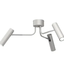 Deckenspot Metall Grau Chrom H:27 cm 3-flammig flexibel