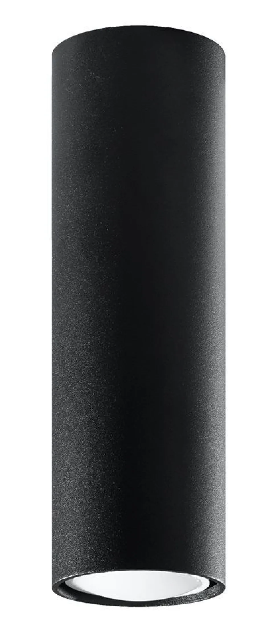 Deckenspot Schwarz 20 cm hoch Ø 6 cm schmal GU10 Metall