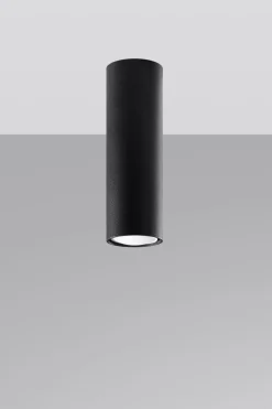 Deckenspot Schwarz 20 cm hoch Ø 6 cm schmal GU10 Metall