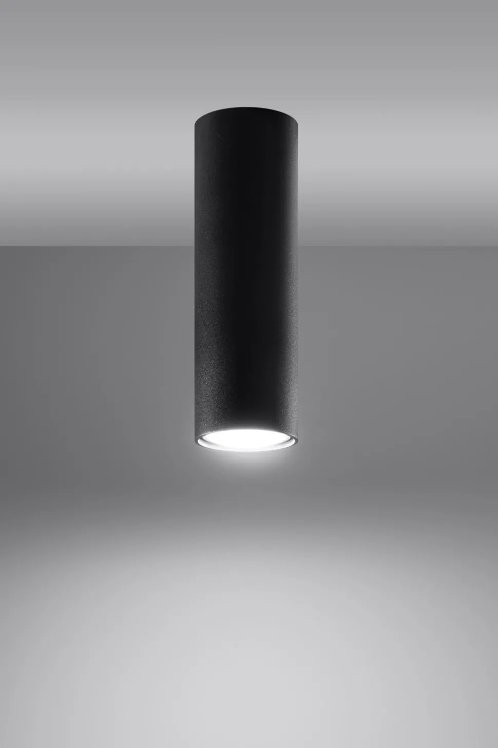 Deckenspot Schwarz 20 cm hoch Ø 6 cm schmal GU10 Metall