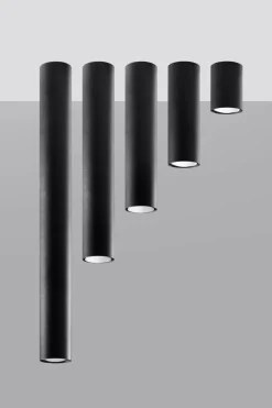 Deckenspot Schwarz 20 cm hoch Ø 6 cm schmal GU10 Metall