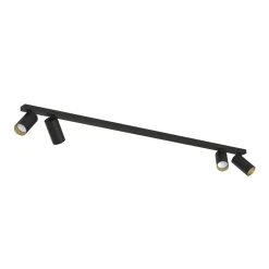 Deckenspot Schwarz Gold 118 cm lang 4-flammig GU10