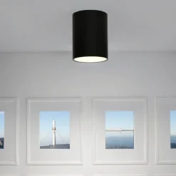 Deckenspot Schwarz Silber Decke Flur Lampe EYE