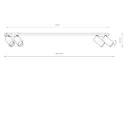 Deckenspot Weiß 4-flammig GU10 verstellbar 118 cm lang