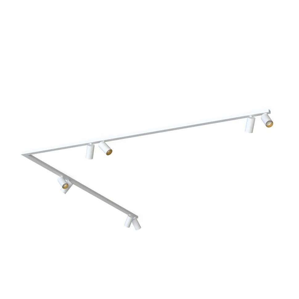 Deckenspot Weiß Gold 2x 2 m schwenkbar 8-flammig GU10