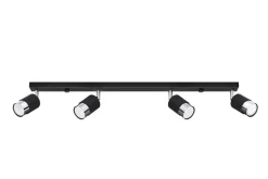 Deckenstrahöer Schwarz Chrom 81 cm lang schmal 4-flammig