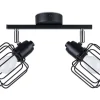 Deckenstrahöer Schwarz schwenkbar 2-flammig E14 Retro