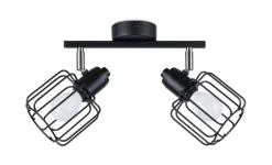 Deckenstrahöer Schwarz schwenkbar 2-flammig E14 Retro