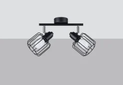 Deckenstrahöer Schwarz schwenkbar 2-flammig E14 Retro