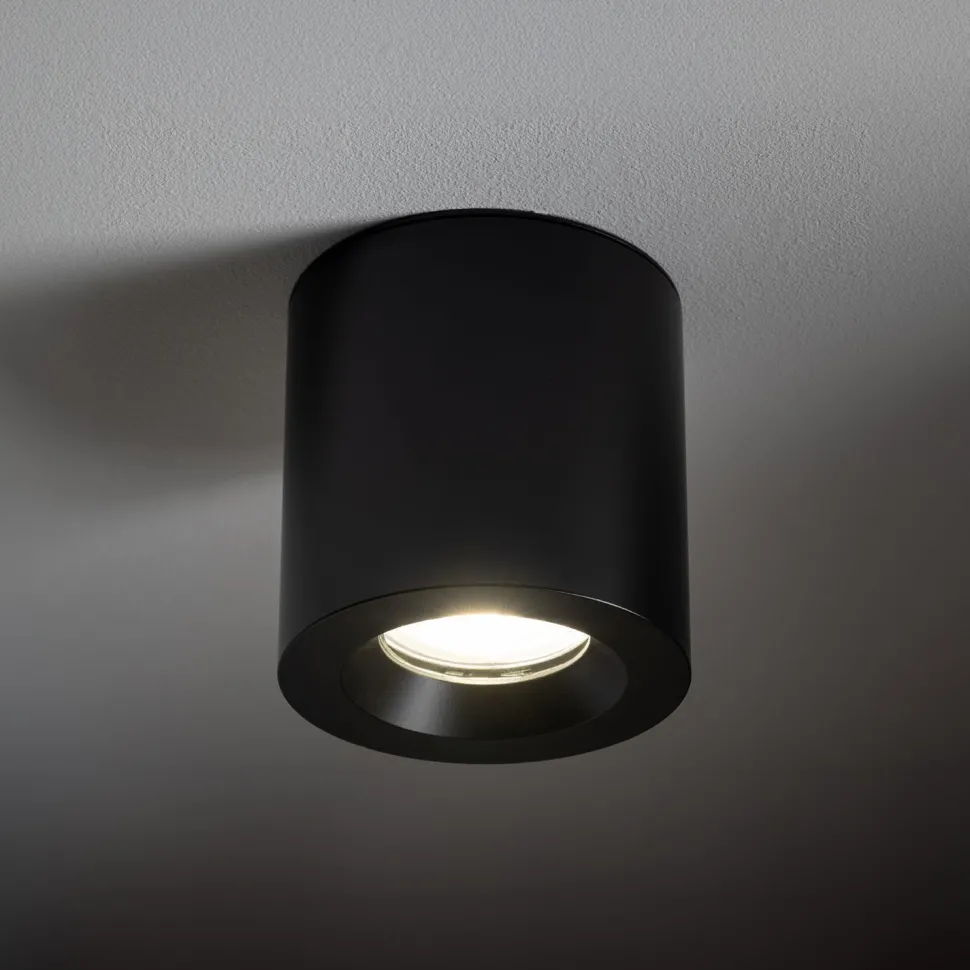 Deckenstrahler Aluminium akzentuiert IP44 GU10 Schwarz