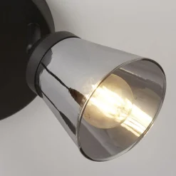 Deckenstrahler 3-flammig Ø 42 cm Schwarz Rauchgrau E14