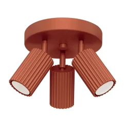 Deckenstrahler 3-flammig Ø 19,5 cm klein schwenkbar Rot GU10