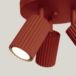 Deckenstrahler 3-flammig Ø 19,5 cm klein schwenkbar Rot GU10