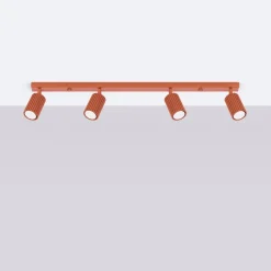 Deckenstrahler 4-flammig 81 cm lang schwenkbar GU10 Rot